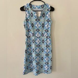 J.McLaughlin Veronica Catalina Cloth Blue Green Geo Print Sleeveless XS